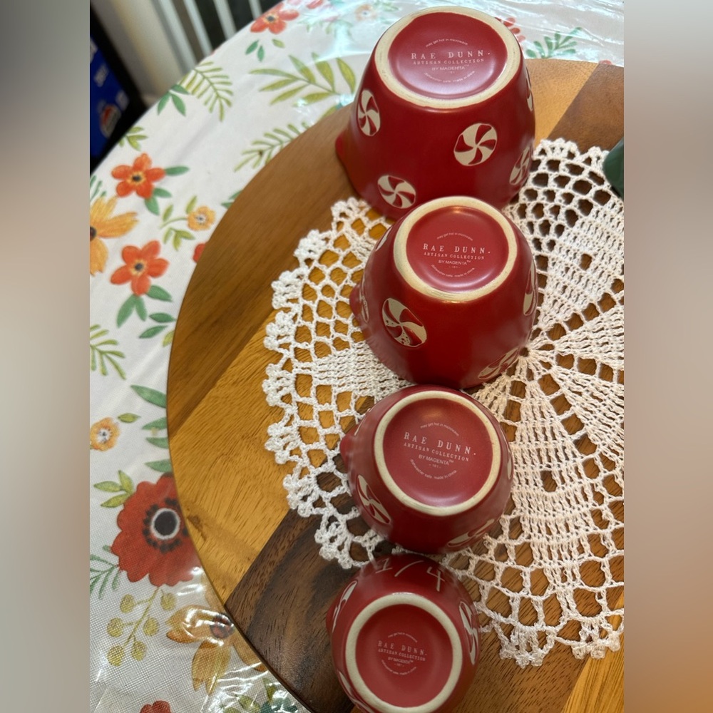 🛑SOLD‼️ceramic Christmas peppermint’s candy measuring cups - Picture 3 of 7